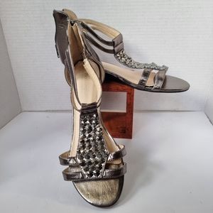 Pewter Low Wedge Sandals